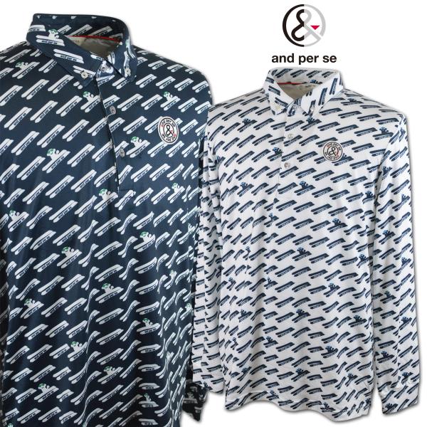 and per se（アンパスィ） 長袖ポロシャツ メンズ ゴルフウェア 秋冬用