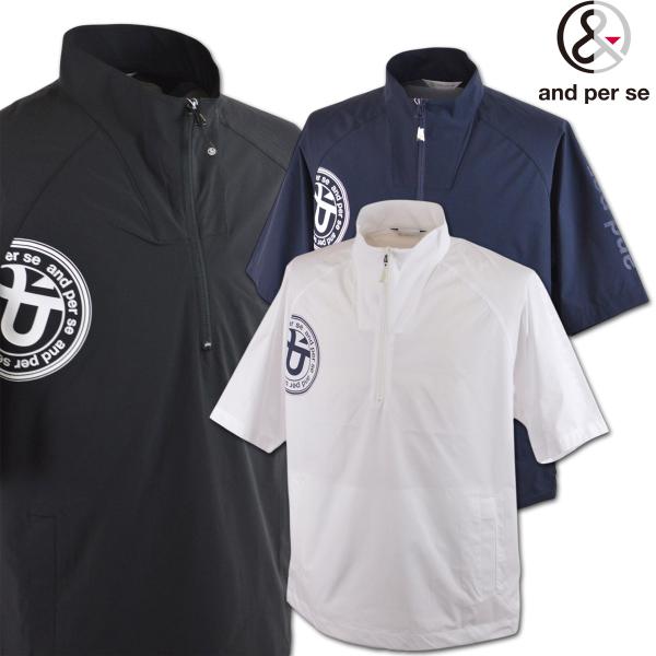 アンパスィ 半袖プルオーバー ゴルフウェア メンズ アンパシー 春夏用 白 黒 紺 M L LL ams1506g1