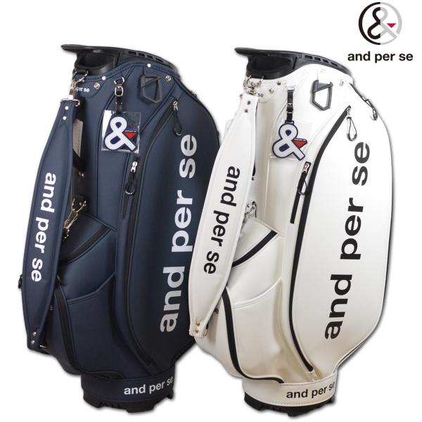 アンパスィ キャディバッグ ゴルフ ゴルフ メンズ レディース アンパシー 白 紺 9インチ and per se aus7306