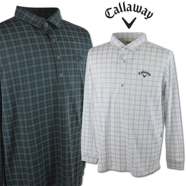 キャロウェイ ウェア 長袖ポロシャツ メンズ ゴルフウェア 秋冬用 白 黒 M L LL c25233108