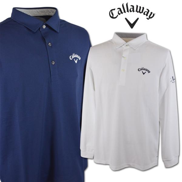 キャロウェイ 長袖ポロシャツ ゴルフ ゴルフウェア メンズ 春夏用 紺 白 M L LL c26133100