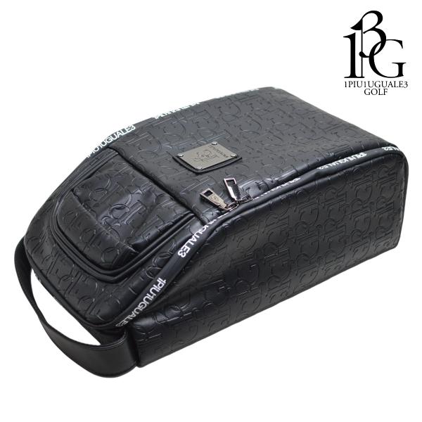 1PIU1UGUALE3 GOLF シューズケース メンズ 秋冬用 黒 grg429 : ROUND