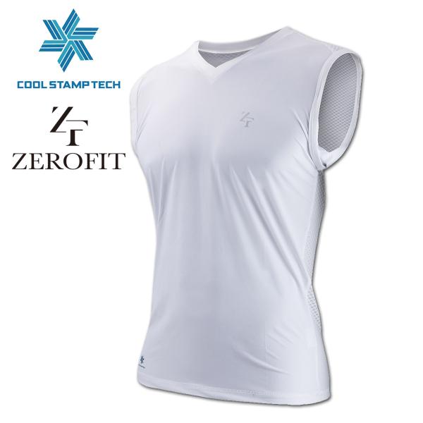 ゼロフィット ICE MESH アイスメッシュ Vネックノースリーブ ゴルフウェア インナー メンズ レディース ZF 夏用 白 S M L LL icemesh-nv