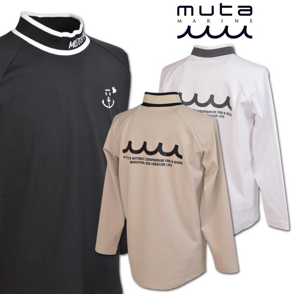 muta 長袖ハイネックシャツ ゴルフ ゴルフウェア ムータ MARINE マリン NYLON JERSEY MOCK NECK メンズ 秋冬用 白 黒 ベージュ M L LL 3L mgsg251238