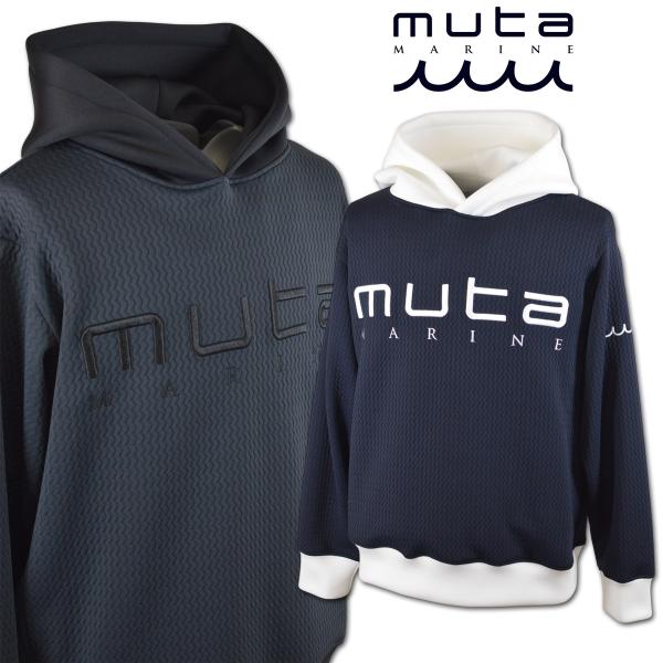 muta ボディングパーカーセットアップ ゴルフウェア muta パーカー ゴルフ ゴルフウェア メンズ 秋冬用 黒 紺 M L LL