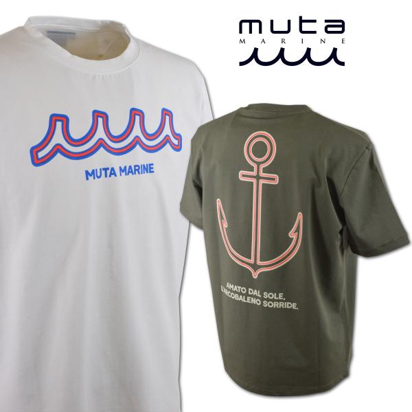 muta 半袖Tシャツ ムータ マリン marine メンズ 春夏用 白 カーキ M L LL mmmp434780