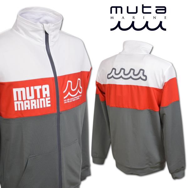 muta ラッシュガード ラッシュブルゾン メンズ 春夏用 白 赤 グレー M L LL 3L  ムータ マリン marine mmtk435081