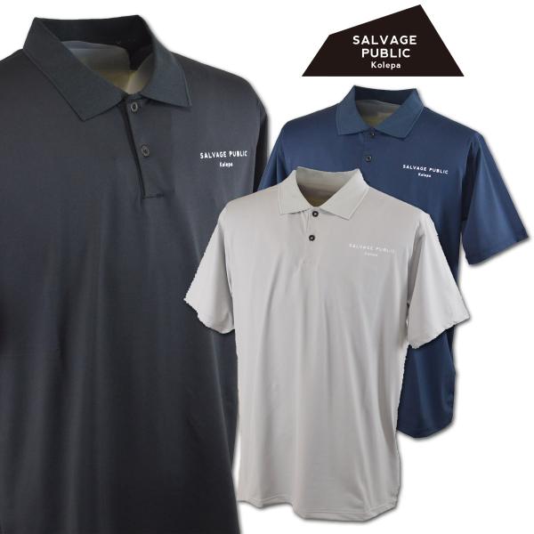 サルベージパブリックコレパ 半袖ポロシャツ メンズ 春夏用 グレー 紺 黒 S M L svks4019