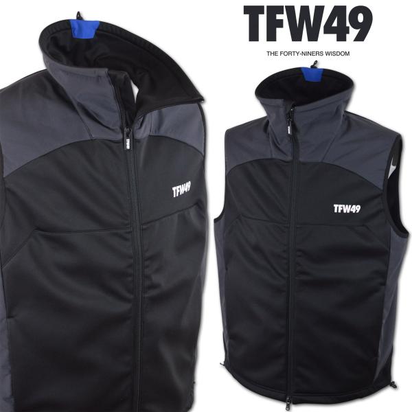 TFW49 ベスト ゴルフウェア メンズ 秋冬用 グレー COMBINATION HEDGE OVER VEST M L LL t042520006