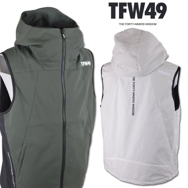メンズウェア 85. TFW49 HOODED VEST TFW49 ベスト ゴルフ ゴルフウェア メンズ 秋冬用 カーキ ベージュ L