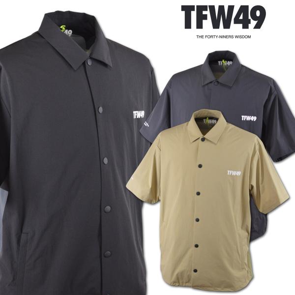 TFW49 半袖シャツジャケット ゴルフウェア メンズ LIGHT COACH JACKET 春夏用 ベージュ 黒 チャコール M L LL t062610001