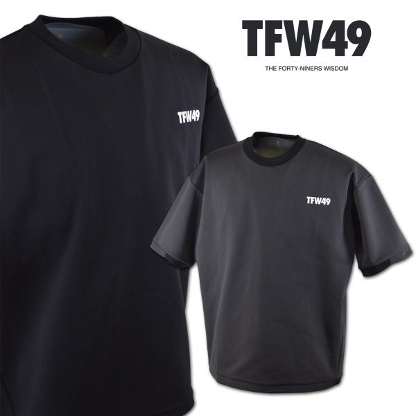 TFW49 半袖プルオーバー ゴルフ ゴルフウェア LIGHT WEIGHT SWEAT SHORT SLEEVECREW NECK メンズ 春夏用 黒 チャコール M L LL t102610009