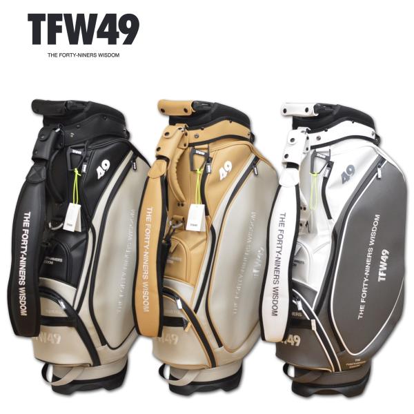 TFW49 キャディバッグ ゴルフバッグ 9インチ スタンド ゴルフ メンズ 白 グレー ベージュ LEATER CADDIE BAG t132610004