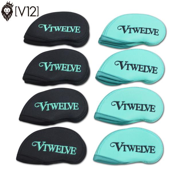 V12 アイアンカバー ヘッドカバー 8PC IRON COVER ゴルフ シルバー v122610ac11