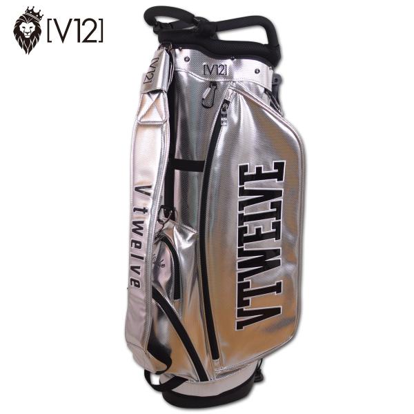 新品❤️V12ゴルフバッグ シルバー V12（ヴィ・トゥエルヴ） キャディバッグ PERFORATE CB 9インチ