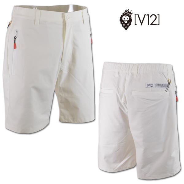 V12 ショートパンツ ゴルフ ゴルフウェア メンズ 春夏用 COLOR PULL SHORTS 白 M L LL v122610hp06