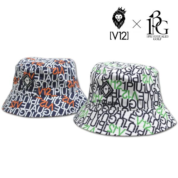 V12 ハット帽子 バケットハット ゴルフ ゴルフウェア V12113 LETTER HAT 1PIU1UGUALE3 ウノピュウ メンズ レディース 黒 紺 v122611cp17