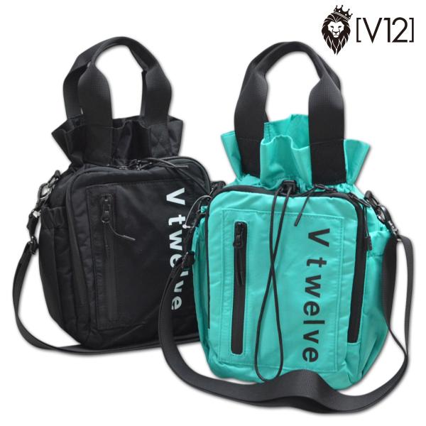 V12 カートバッグ ラウンドバッグ ショルダーバッグ MULTI POCKET BAG 黒 ターコイズ ヴィトゥエルヴ ゴルフ メンズ レディース v122620bg04