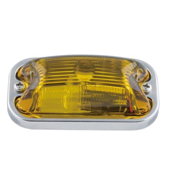 633942 角型マーカーランプ 【前方開閉式】24V6W球付 イエロー【注意事項】ガラスレンズのためロットにより色ムラが生じます。ご了解の上ご注文お願い致します。S-80シリーズとは形状がことなります。【材質】 取付用ボルト/銅ネジ・ナッ...