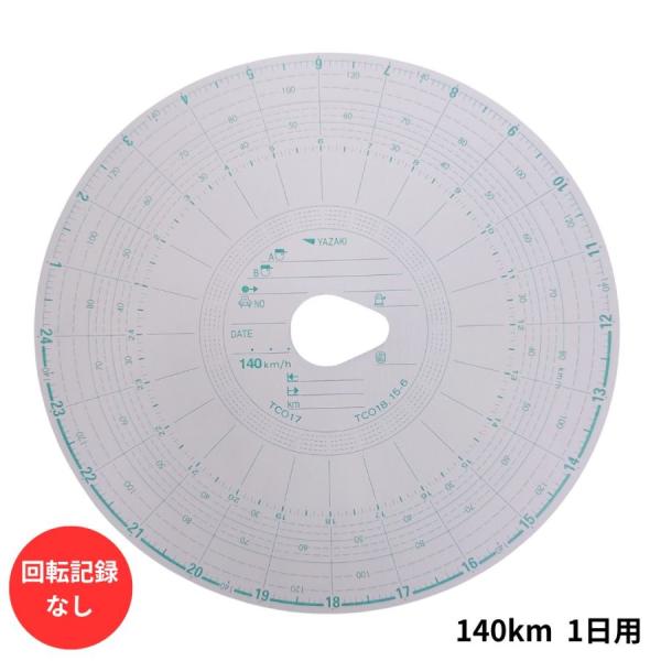 YAZAKI 赤箱チャート紙140km1日用（100枚）24時間/回転記録なし 卵型穴