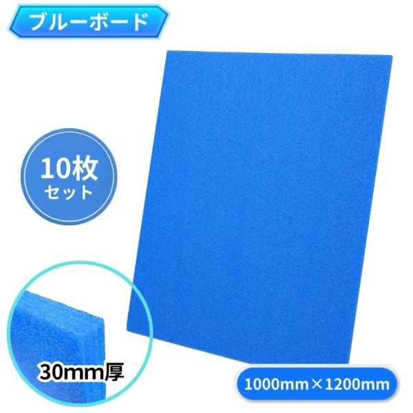 送料無料 ブルーボード 1000mm×1200mm×厚さ30mm 10枚セット 酒井化学工業 トラック用品 トラックボード 緩衝材 あて板 荷崩れ防止 法人様限定