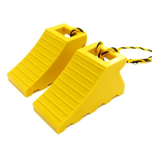 トラック用品 サンポリ 輪止め 2個組 トラロープ付 黄色 トラック用車軸止め 6964005 トラック用品ルート2 ヤフー店 通販 Yahoo ショッピング