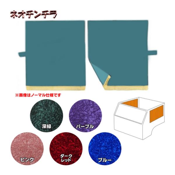 サイドカーテン 金華山 ネオチンチラ 四角型サイドカーテン ヨコ100タテ75cm トラック用品 TURN ターン カスタム ドレスアップ