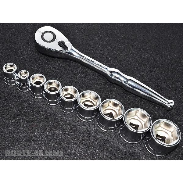 KTC 9.5sq ラチェットハンドル BR3E＋ソケット B3 9個 セット 