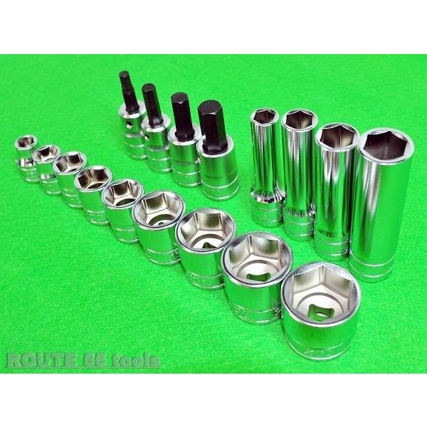 KTC 9.5sq ソケット+ディープ+ヘキサゴンビットソケット セット 