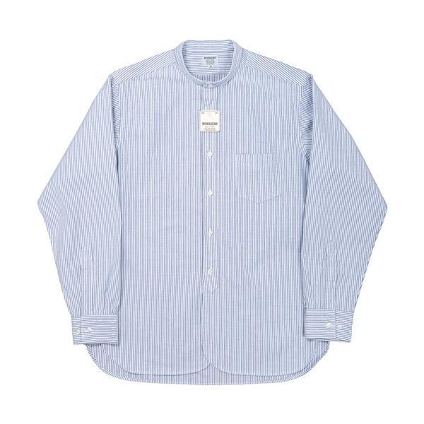 WORKERS(ワーカーズ)〜Band Collar Shirt, Supima OX, Stripe〜