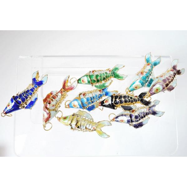 小さな魚 七宝焼 アジアンテイスト アクセサリーパーツ ハンドメイド オリジナル :acc009:ROVEL 通販 1点もの*ハンドメイド*七宝チャーム