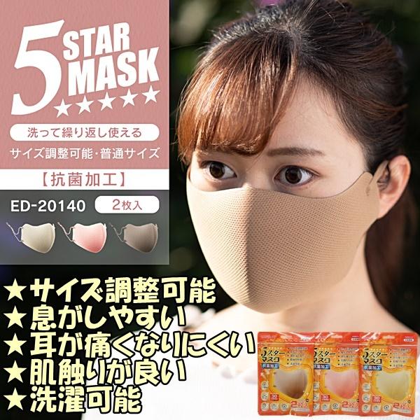 ヒロ・コーポレーション マスク 5スターマスク 2枚入り ブラウン