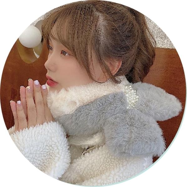 レッキス ファー マフラー レディース ふわふわ パール付き フェイク  