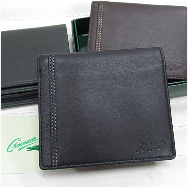 クロコダイル ウォレット CROCODILE 二つ折りボックス型小銭入れ付き