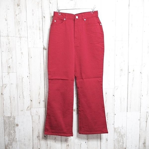 HOLIDAY 赤いフレアパンツ サイドストライプ パンツ レディースパンツ