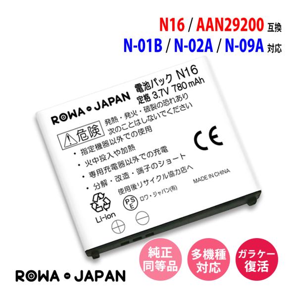 NTTドコモ対応 N16 AAN29200 互換 電池パック NTTdocomo対応 ロワジャパン