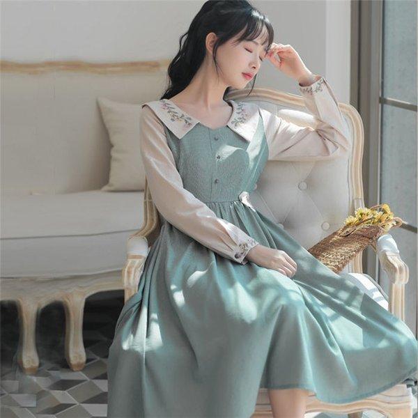 レトロワンピース グリーンの価格と最安値 おすすめ通販を激安で