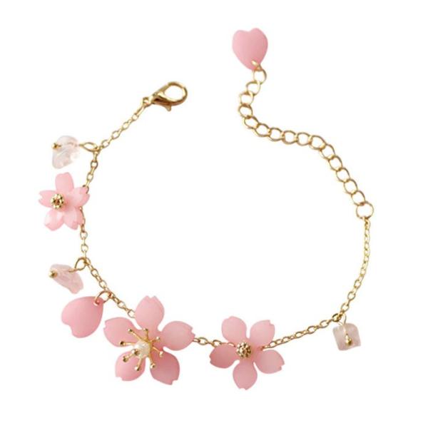 ピンクトルマリン K14GF チェーンブレスレット ゴールド 天然石 桜 サクラ K14GF【cherry blossom】桜色・ブレスレット［ピンクトルマリン