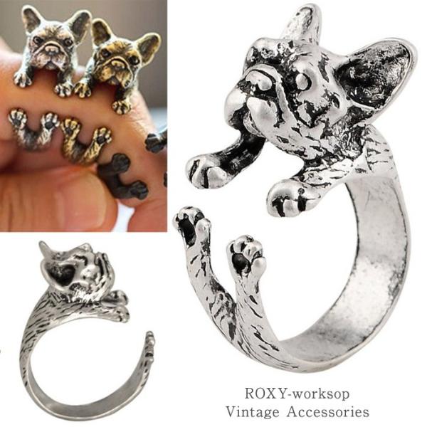 リング 指輪 パグ 犬 フープリング フープ ブルドック リアル イヌ