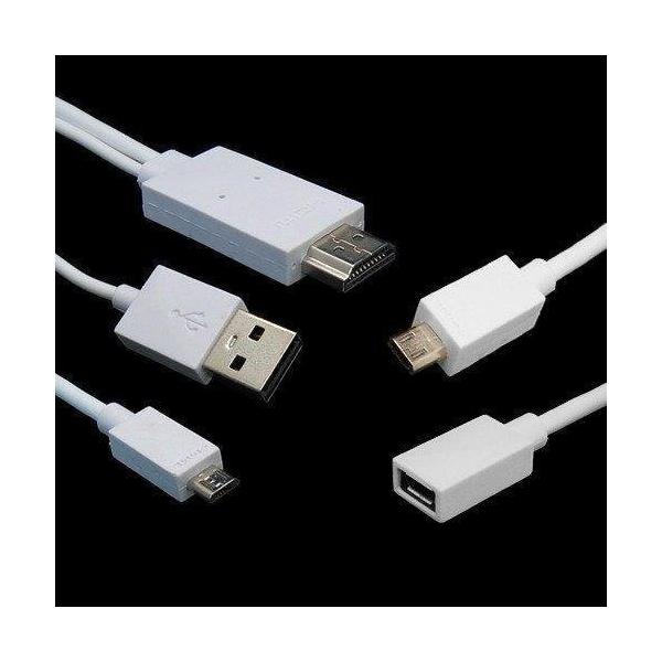 yzMicroUSB to HDMI /USB MHLϊP[u 2m