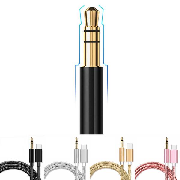 Type-C AUXケーブル  USB C to 3.5mm TRS 3極 ステレオケーブル 1m 音声変換ケーブル DAC搭載 ハイレゾ音質 オーディオケーブル Hi-Fi音質 ナイロン編み