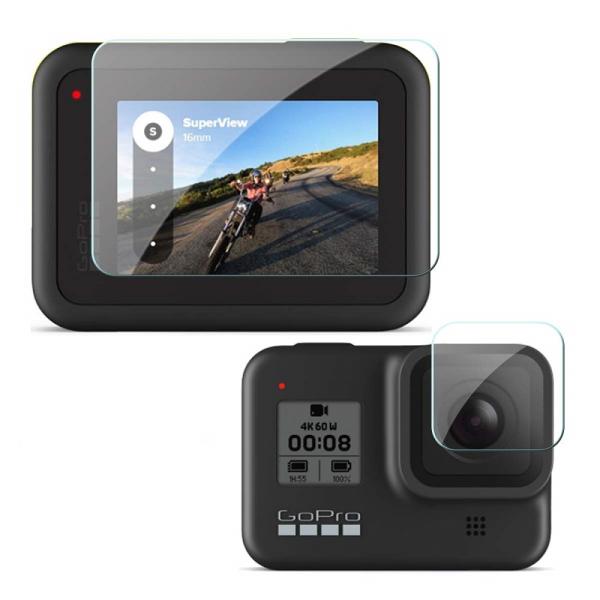 �������� GoPro Hero8 Black �ی십���K���X�t�B���� �X�N���[���E�����Y�p2�_�Z�b�g �X�N���[���ی�K���X�t�B�����V�[�g