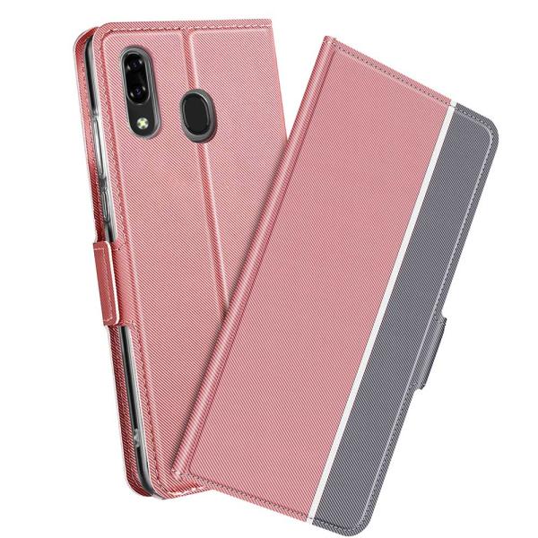 リベロ ケース カバー ZTE Libero S10 901ZT スマホケース 手帳型 スタンド機能 ツートンカラー ストラップ マグネット 定期入れ ポケット シンプル