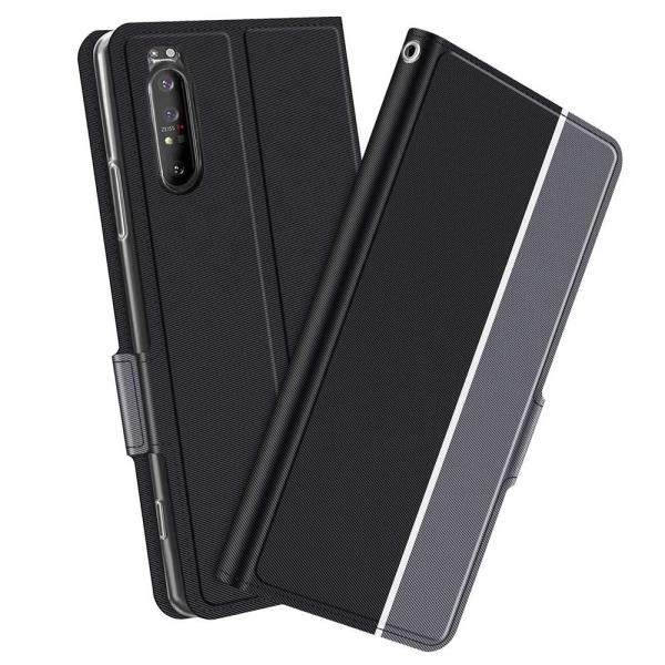 エクスペリア ケース カバー Xperia 1 II SO-51A SOG01 スマホケース 手帳型 スタンド機能 ツートンカラー ストラップ マグネット 定期入れ ポケット