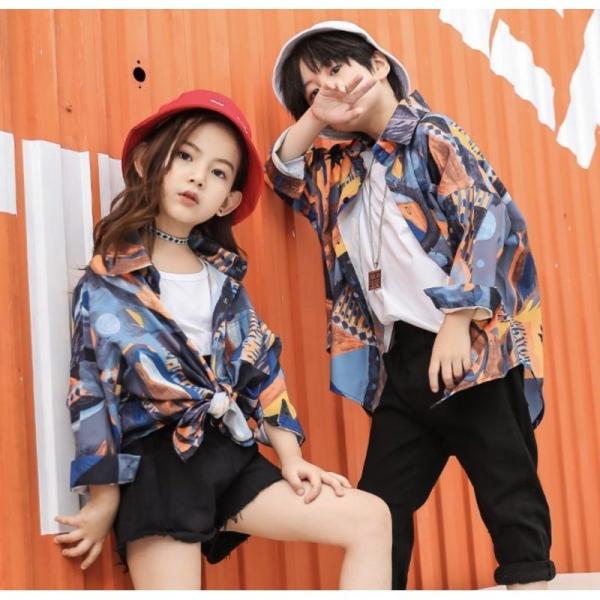 キッズダンス衣装 トップス シャツ  ヒップホップ ストリート 子供 子ども ティーンズ キッズ ジュニア 男の子 女の子