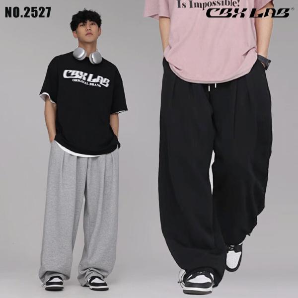 【CBX LAB】パンツ メンズ  グレー ブラック ダンス 衣装 タックパンツ 灰色 黒  スウェットパンツ 夏 薄生地 練習着 レッスン着 ストリート