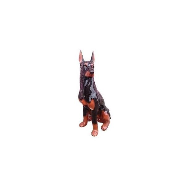 値下げ　新品　ドーベルマン　陶器　オブジェ　犬 送料無料】ドーベルマン/陶器製/置物/犬/玄関オブジェ/高さ約80cm/犬の