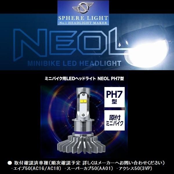スフィアライト　NEOL PH7 6000K LEDヘッドライト SPHERE LIGHT(スフィアライト) ミニバイク用 LEDヘッドライト