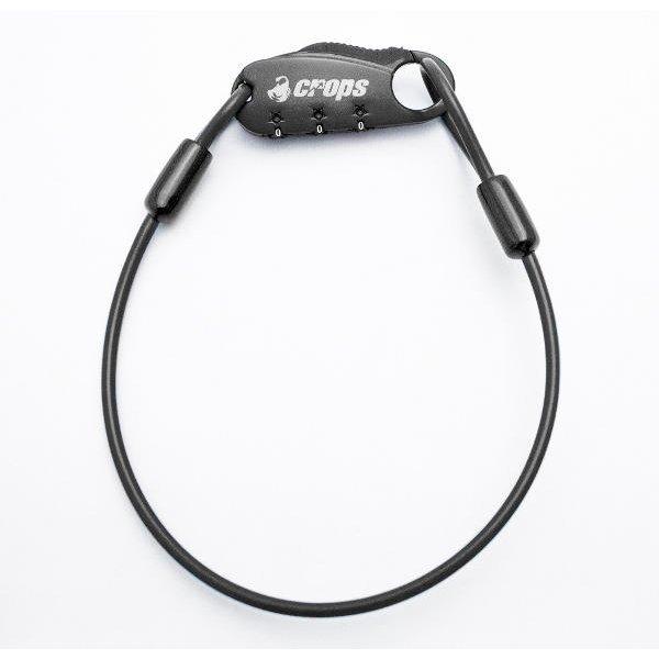 CROPS×YAMASHIRO ヘルメット盗難防止用 UNI-Q 3桁式ダイヤルストレートワイヤー 40cm MATTE BLACK OM06-UNIQ-4-0