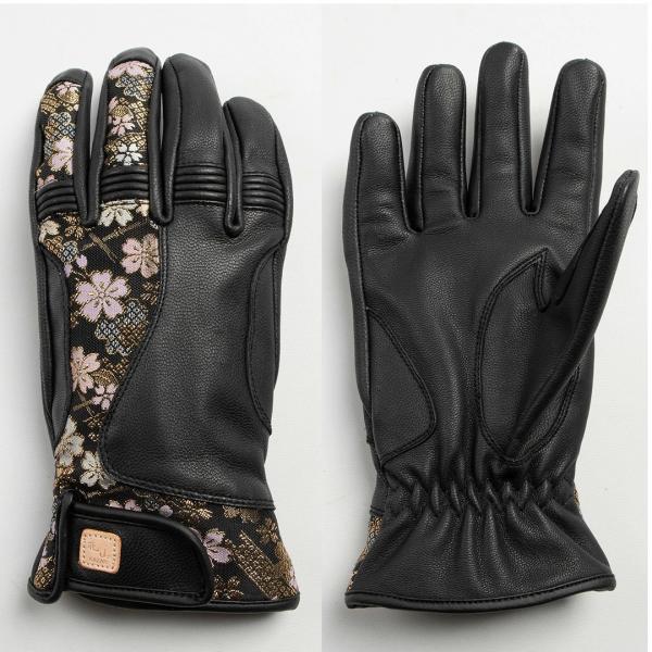 DEGNER（デグナー） Mサイズ 花山 レザー金襴グローブ TG-101K 桧垣桜
